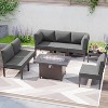 ALAULM 8 Pieces Metal Patio Furniture Set Modern Metal Outdoor Conversation Sets - 2 of 4