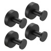 Black 4-Pack Round Base Wall-Mounted Coat Hooks with Included Screws, and Bedroom Decor Hardware - 3 of 4
