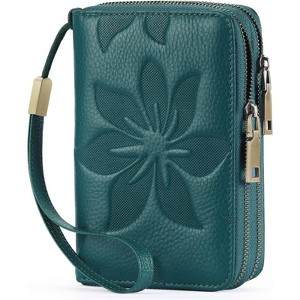 FATMOON Women’s Wallet - RFID Blocking Leather Wallet with Removable Wristlet Strap - Double Zip Card Holder for Everyday Use & Travel - 1 of 4