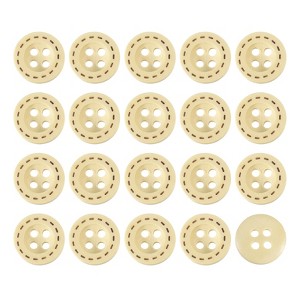 Unique Bargains Wooden DIY Craft Clothing 4 Holes Sewing Buttons 100 Pcs - 1 of 4