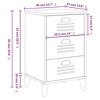 vidaXL Bedside Cabinet Accent End Table Bedroom Furniture Solid Wood Pine, 15.7"x13.8"x25.6", With 3 Drawers - 4 of 4
