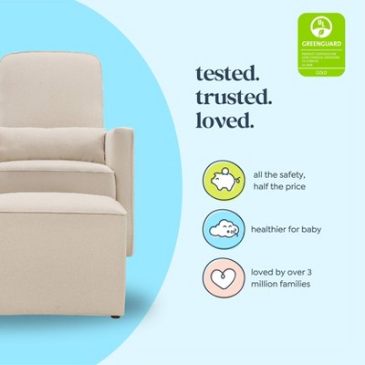 Cream Comfort Swivel Glider & Ottoman with Lumbar Support