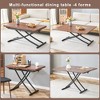KTMBDW Multifunctional Folding Table, Lift Top Coffee Table Convertible to Dining Table, Height Adjustable Wooden Dinner Table for Living Room,Kitchen - 4 of 4