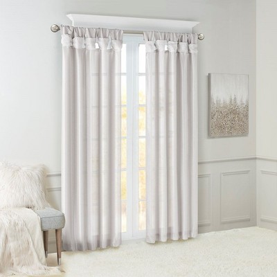 PAGED Faux Silk Blackout Curtains for Bedroom,Window Curtain Panel with Twisted Tab Top,Lined,Curtains for Living Room,Machine Washable