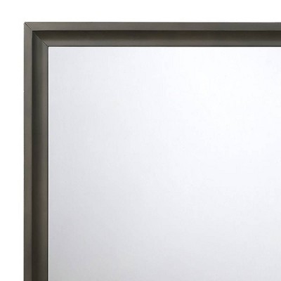 Antique Gray Rectangular Wood Framed Mirror