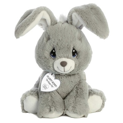 Image of Aurora Small Floppy Bunny Grey Precious Moments Inspirational Stuffed Animal Gray 9"