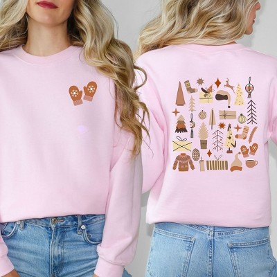 Simply Sage Market Women's Graphic Sweatshirt Boho Neutral Christmas Front and Back