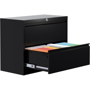 2 Drawer Lateral File Cabinet with Lock, Filing Cabinets for Home Office, Storage Cabinets for Hanging Files Letter/Legal/F4/A4 - 1 of 4