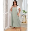 Whizmax Women's Plus Size Loose Sleeveless Jumpsuits Adjustable Spaghetti Strap Stretchy Long Straight Overalls Skirt - 4 of 4