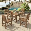 Square Outdoor Dining Tables for 4, HDPS Weather Resistant Patio Dining Table, 35" Outdoor Tables with 1.96" Umbrella Hole - 2 of 4