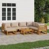 vidaXL 8 Piece Patio Lounge Set with Taupe Cushions, Solid Acacia Wood, Flexible Modular Design, Comfortable Outdoor Furniture - Easy Assembly - 2 of 4