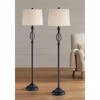Franklin Iron Works Annie Traditional 63" Tall Standing Floor Lamps Set of 2 Lights Iron Scroll Brown Bronze Finish Living Room Bedroom House Reading - 2 of 4