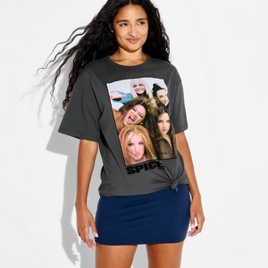 Women's Spice Girls Oversized Short Sleeve Graphic T-Shirt - Dark