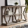 Crestview Collection Stockton Farmhouse Rustic Chestnut Wood Console Table 64" x 15" with Bookshelf Brown 3-Tier for Living Room Bedroom Bedside House - 2 of 4