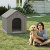 MooxvMoo Pointed-Roof Dog House,Outdoor&Indoor House,Outdoor Kennel for Yard, Patio, Garage, Easy to Assemble - 2 of 4
