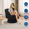 Swivel barrel armchair, 360 degree velvet upholstered armchair with striped backrest, ergonomic design, suitable for living room bedroom backyard etc - 4 of 4