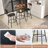 HTUTWOO 3-Piece Bar Table and Chairs Set, 1 Small 2-Tier Round Dining Table & 2 PU Upholstered Stools for Dining Room, Coffee Shop and Pub - 3 of 4