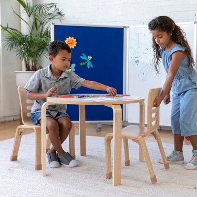 Natural Birch Plywood Stackable Kids Chair, 12in Seat Height, 2-Pack