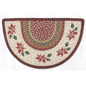 Earth Rugs SCP-417 Holiday Floral Slice Tread Rug – 18"x29" Poinsettia Design by Harry W. Smith - 1 of 3