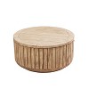 Moda Furnishings 27.9"W Outdoor Terrafab Faux Wood Round Coffee Table - 4 of 4