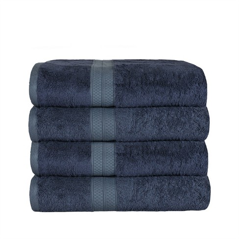 4 Piece Bath Towel Set, Rayon From Bamboo And Cotton, Plush And Thick,  Solid Terry Towels With Dobby Border, Salmon - Blue Nile Mills : Target