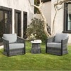 Spruce & Spring Outdoor Patio Furniture Bistro Set Swivel Chair - 3 of 4