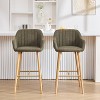 KWPZQEB Counter Height Bar Stools Set of 2, Modern Counter Stools with Backrest and Footrest, Upholstered Barstools for Kitchen Island - 3 of 4
