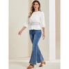 INSPIRE CHIC Women's 3/4 Sleeve Round Neck Smocked Waist Peplum Blouse - 4 of 4