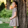 Girls' Organic Ruffle Collar Pintuck Drop Waist Dress, Kids - 2 of 4