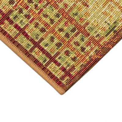 Sienna Gold Geometric Flat Woven Indoor/Outdoor Rug