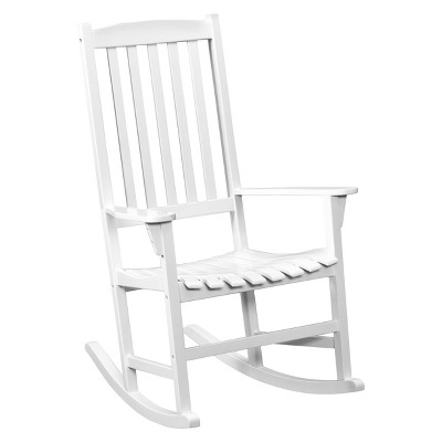 Belize Hardwood Porch Rocker - White - Aiden Lane