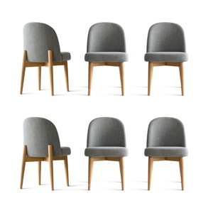 Upholstered Linen Dining Chairs with Solid Wood Legs, Modern Armless Fabric Chairs for Dining Room or Kitchen Table-Maison Boucle - 1 of 4