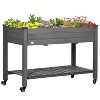 Vince 47"x22"x33" Planter Stand Box, Raised Garden Bed with Lockable Wheels for Flowers, Herbs and Vegetables, Outdoor Furniture - The Pop Home - 2 of 4