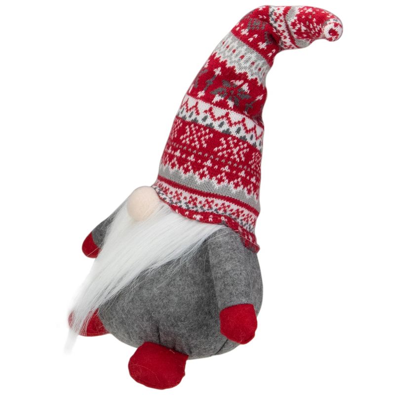 Northlight 17-Inch Red, Gray, and White Lodge-Style Tabletop Gnome Christmas Decoration, 3 of 6