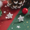 Snowflake Cubic Zirconia Statement Stud Earrings for Women, Silver Tone. - 3 of 4