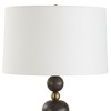 Uttermost McQuinn Dark Walnut Table Lamp – Wood Base with Brass Sphere Accent and White Linen Shade, 31” High - 4 of 4