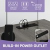 U Shaped Desk With Power Outlets & LED Lights Desk With Drawers Corner Computer Desk Office Desk With Monitor Stand & Storage Shelves Gray - 4 of 4