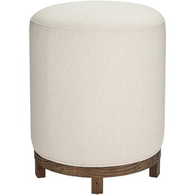 55 Downing Street Daniel Wood Swivel Bar Stool Brown 25 1/2" High Modern Zeus Pearl Cushion for Kitchen Counter Height Island Home