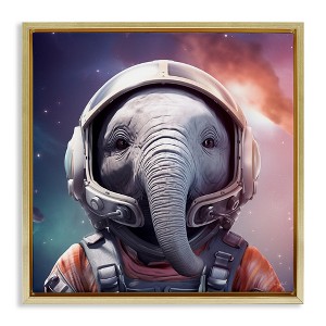Stupell Industries Astronaut Elephant Portrait Floating Frame Canvas Art - 1 of 4