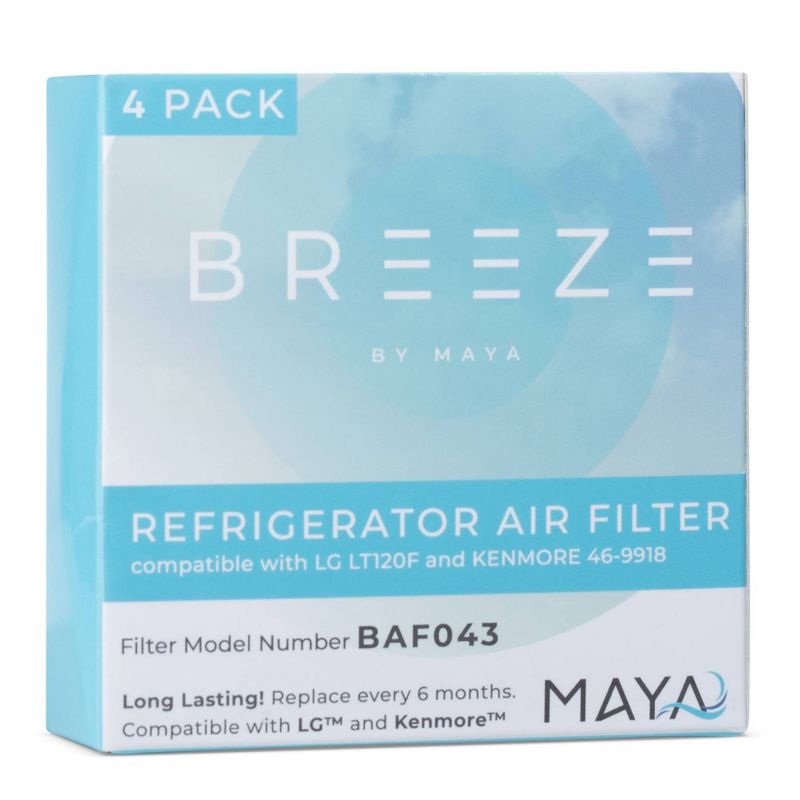 Breeze by MAYA Replacement LG LT120F/Kenmore 469918 Refrigerator Air Filter 4pk - BAF443, 3 of 4