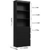 Homhougo Bookcase with Drawers 70.27 Inches Tall Bookshelf Farmhouse Bookcases Wooden Deep Bookshelves Storage Cabinet Organizer - 2 of 4