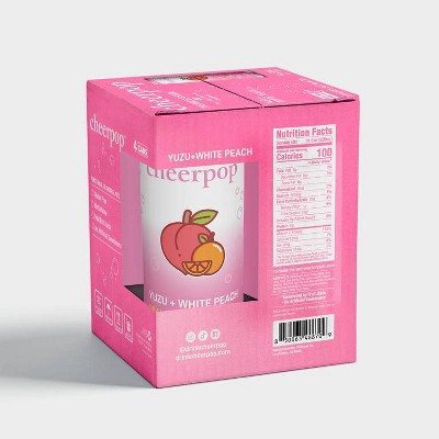 cheerpop Sparkling Yuzu + White Peach Juice Drink - 11oz/4pk