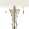 360 Lighting Rachel Art Deco Style Table Lamps 28" Tall Set of 2 Column Silver Metal with Table Top Dimmers White Drum for Bedroom Living Room Bedside - 3 of 4