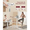 Mobile Standing Desk, 27.6 Inch Adjustable Height Table with 2 Cup Holders & Tablet Slot, Rolling Computer Desk for Bedroom Living Room, Cloud White - 3 of 4
