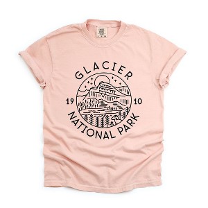 Simply Sage Market Women's Glacier National Park Short Sleeve Garment Dyed Tee - 1 of 4