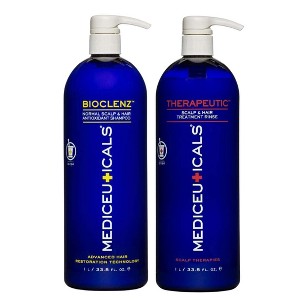 Mediceuticals Bioclenz Scalp & Hair Shampoo (33.8 oz) + Therapeutic Scalp & Hair Treatment Rinse (33.8 oz LITER DUO SET) - 1 of 4
