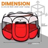SereneLife Medium Foldable Pet Tent with Portable Folding Pet Bowl, Lightweight and Collapsible Playpen for Indoor & Outdoor Use (Red) - 2 of 4