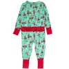 RuffleButts SoftSnooze Baby Girls Holiday Convertible Ruffle One Piece Pajama - 2 of 2