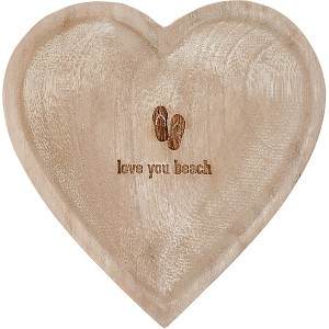 Pavilion Gift Company - Love You Beach - 4" Wood Keepsake Dish - Decorative Trays and Platters - 1 of 4