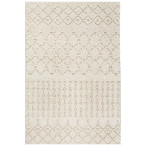 Sparta Shag Spg509 Power Loomed Area Rug - Creme/creme - 4'x6 ...